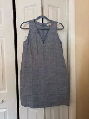 LOFT V-Neck Shift Dress - Blue